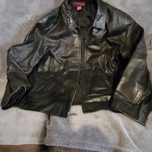 Merona Black Leather Jacket
